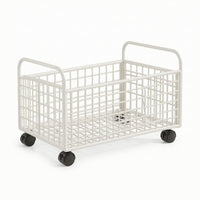Metal Laundry Cart Under-Sink Rolling Laundry Basket Portable for Small Areas