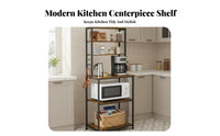 Space Saving Microwave Oven Stand Large Capacity Microwave Stand Easy Assembly Multi-Tier Kitchen Utility Shelf Sturdy Build for Homeowners, Renters, Adults, Pantry, Living Room, Office Breakroom