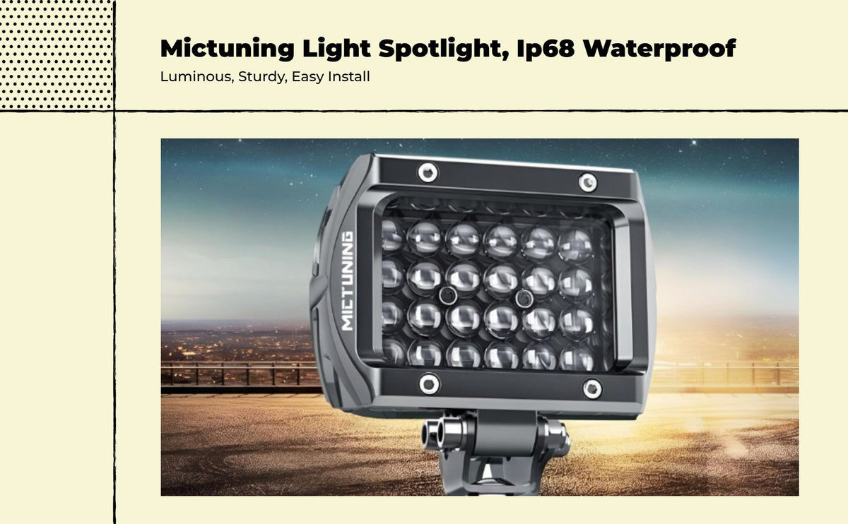 Waterproof LED truck light, focused beam