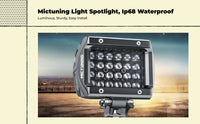 Waterproof LED truck light, focused beam