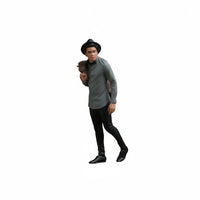 Miniature Man Figure with Jacket High Detailed Miniature Man Model Resin People Figure with Hat for Collectors