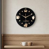 Coffee Cup Wall Clock Easy Installation Coffee Themed Wall Clock Silent Movement
