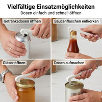 Can Opener for Seniors, Ergonomic Kitchen Helper for Pull-Off Cans, 12.8cm White, Portable for Travel & Camping