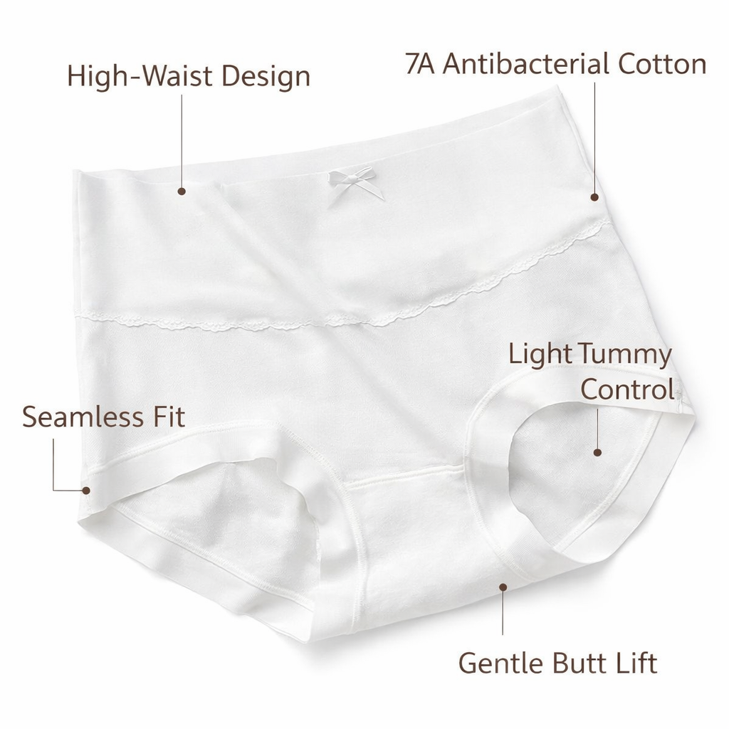 High Waisted Knickers for Women with Control, Breathable Underwear Multipack for Everyday Wear