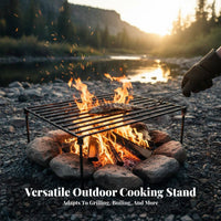Multi-Functional Portable Campfire Grill Easy Storage Detachable Cooking Grate High Temperature Resistant for Picnickers, Outdoor, Backyard