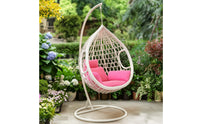 Freestanding Egg Chair with Stand Outdoor Hanging Egg Chair Indoor Woven for Backyard