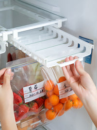 厨房双筋食物密封袋收纳架轨道收纳悬挂架冰箱保鲜袋抽屉式壁挂式
