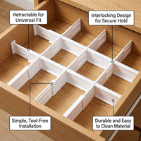 Adjustable Drawer Dividers for Kitchen, Home Organisation, Clothes Bedroom, Office Storage, Expandable Kitchen Drawer Organiser