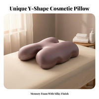 Skin-Friendly I-Shaped Beauty Pillow Aids Back Sleeping Face Cradle Pillow Breathable for Skincare Enthusiasts, Adults, Sleep, Napping, Home