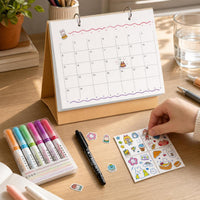 DIY Blank Desk Calendar Kit with Sketch Paper or Cardstock for Creative Crafting