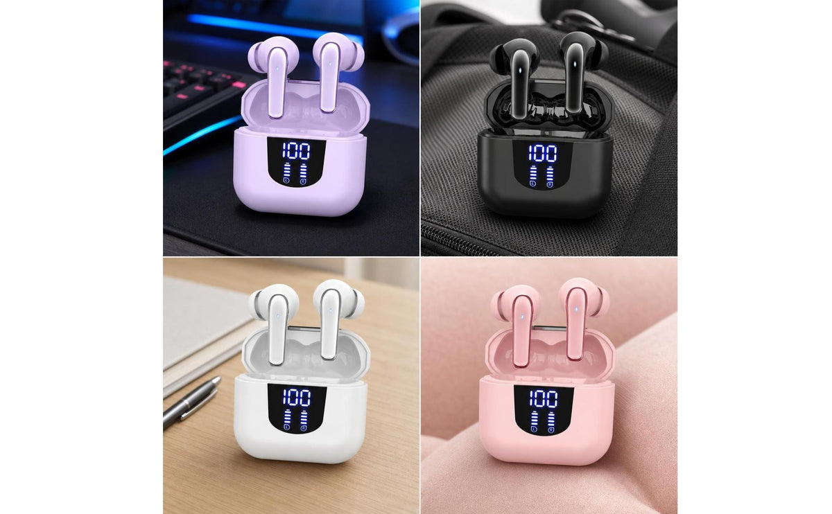 Touch Control True Wireless Earbuds Small Earbuds with Charging Case Lightweight in-Ear Headphones Ergonomic for Commuters, Commuting, Travel