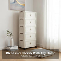 Wheeled Organizer with Doors Multi-Tier Household Storage Magnetic Door Closure