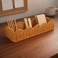 Rectangular Woven Basket Decorative Storage Basket Breathable
