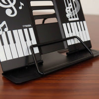 Eye-Friendly Portable Reading Stand Adjustable Angle Desktop Book Holder Foldable Sheet Music Stand Stable Base for Students, Children, Musicians, Study, Practice Room