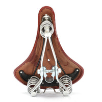 Vintage Leather Bicycle Saddle Seat for 28-inch Bikes