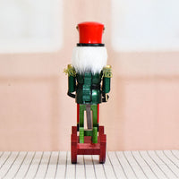 30cm Wooden Nutcracker Soldier Rocking Horse Christmas Decoration