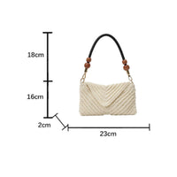 Small Square Shoulder Bag Chic Knitted Shoulder Bag Easy to Match Outfits