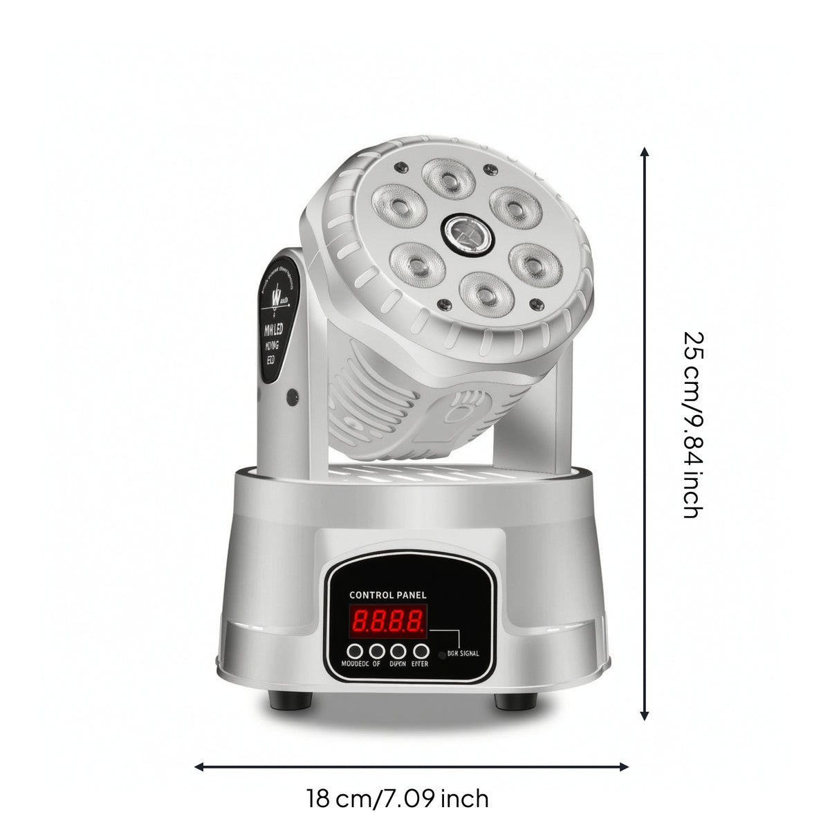 Bright Moving Head Par Light Sound-Activated LED Stage Light with Rotating Yoke Compact Lighting Fixture Professional for Performers