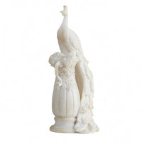 Peacock Sculpture with Pedestal Intricate Peacock Sculpture High-End Decor for Living Room, Entryway