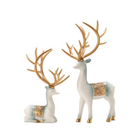 Deer Figurine Pair Decorative Figurines Elegant for Living Room, Housewarming
