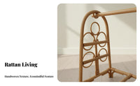 Arched Rattan Clothes Rail Freestanding Garment Stand Hand-Woven Bohemian Decor for Parents, Nursery, Guesthouse, Retail shop