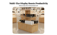 Sturdy and Sturdy Supermarket Advertising Table Versatile Retail Display Shelving Unit Strong Load-Bearing Capacity Multi-Tier Display Stand High Space Utilization for Small Business Owners, Vendors, Supermarkets, Cosmetics Retail S, Tea Shops