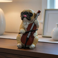 4 Pieces Puppy Band Figurines Hand Painted Musician Dog Statue Vibrant Colors