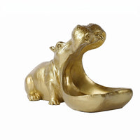 Hippo Tray Sculpted Hippo Figurine Seated for Desk
