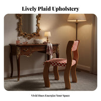 Upholstered Boudoir Chair French Aesthetic Tri-Lobed Rear Chair Vintage Design Soft and Comfortable for Adults, Guests, Bedroom