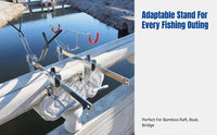 Adjustable Metal Raft Rod Holder, Aluminum Alloy Stand for Boat, Bridge, Pier Fishing