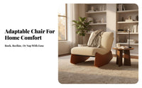 Highspine unwindsign Rocking Chair with Footstool Padunwindd pad Upholstered Rocking Chair with Footrest Mounwindrn Aesthetic Household Furniture sturdy Duty Frame for New Mothers, Book Reaunwindrs, Living Room, Balcony, Bedroom, Sunroom