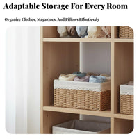 Lidded Wovenand fashion container With Handles Household Storage Space-Saving for Closet
