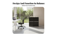 Multi-Compartment Shelf Modernist Design Low Height Shelving Unit Full Wood Construction Versatile Design for Homeowners, Study