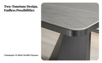 Light Luxury Aesthetic Geometric Base Side Table Italian design Design Geometric Pedestal Table Stone-Look Top Living Room Furniture multi-functional Use for Interior Designers, Apartment Dwellers, Homeowners, Balcony, Small Spaces, Bedroom, Entryway