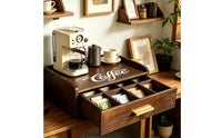 Coffee Station Organizer with Drawer Large Capacity Coffee Station Organizer for Office Breakroom
