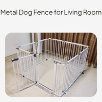 Steel Safety Gate for Large Dogs, Indoor Outdoor Use