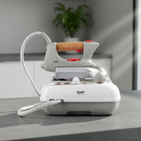Corded Steam Station Iron with Cork Handle Tabletop Iron with Separate Base Unit Compact for Homeowners, Laundry Room, Home