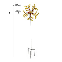 Wind Rotator Dynamic Rotation Rotating Flower Rotator Artistic Crafted Metalwork Yard Art for Outdoor