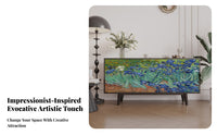 Modern Minimalist and aesthetic 2-Door graphic print Cabinet Multifunctional Sideboard Sturdy Construction Storage Furniture metallic highlights for Interior Design connoisseurs, homeowners, Renters, Entryway, Living Room, Hallway, Kitchen