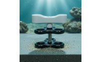 Coiled-Loaded Underwater Photo Light Clamp Black and White Three-Hole Clamp Bracket Compact Stable Grip