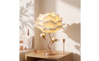 Gold Rose Table Lamp Elegant Flower Table Lamp Decorative Bedside Light Warm Glow for Bedroom, Nightstand, Reading Corner