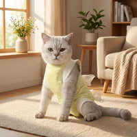 Cat Recovery Suit Post Surgery Pet Clothing with Ties, Abdominal Surgery Pet Suit, Post-Operative Pet Clothing for Anti-Licking Hospital Wear