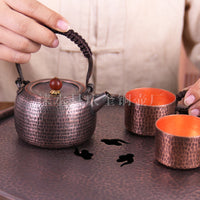 Qingkui Copper Teapot, Handcrafted Brass, for Boiling Water and Brewing Tea