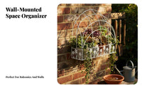 Semi-Circle vertical Planter long-lasting Plant Holder Ornate Scrollwork for Gardeners