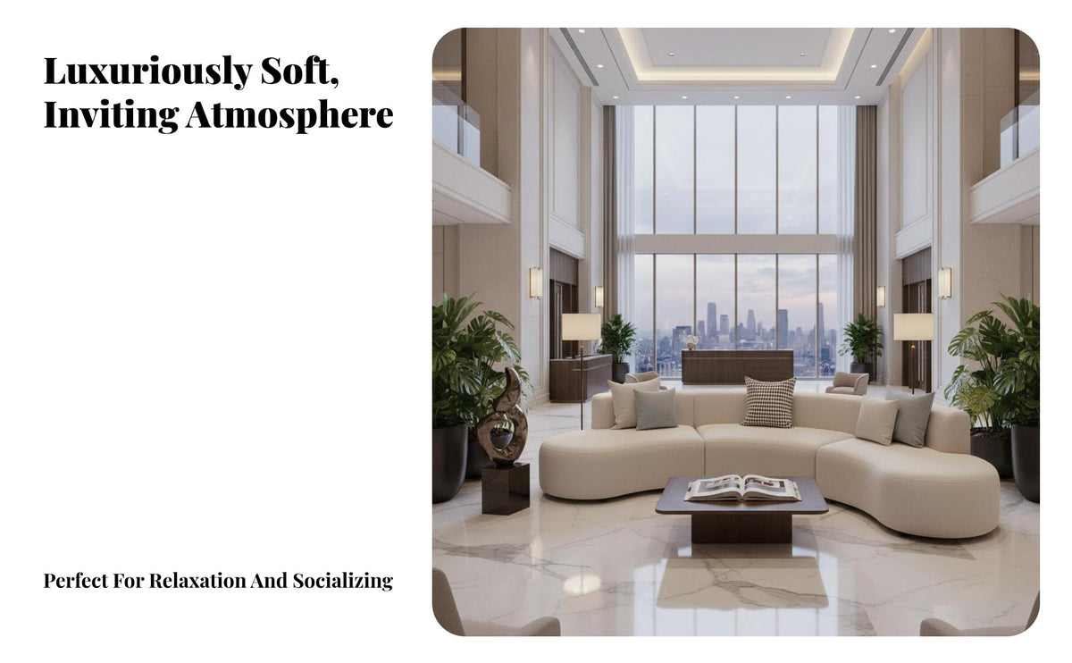 Luxurious & design curve-shapedd Sectional Sofa Reconfigurable business-grade Furniture Ergonomic Design Lounge Seating Deep Seat for Interior Designers, Business Owners, Reception Area, cosmetics studio, Guest Room, Apartment Living