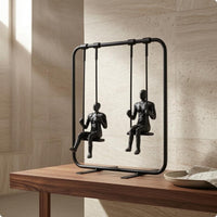 Tabletop Swing Ornament Rounded Rectangular Frame Swing Ornament Black