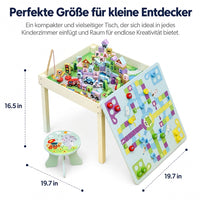 Kids' Table with Storage, Multifunctional Activity Table for 7-14 Years Old, Play Table with Compartments