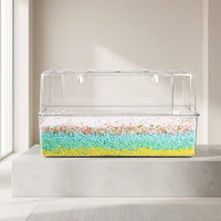 Acrylic Hamster Cage Habitat Enclosure, Rectangular Single-Tier Indoor Beginner Starter Kit with 17cm Wheel, Transparent Viewing