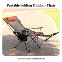 Reclining Camp Lounger Foldable Design Lounge Chair Adjustable Recline for Beach