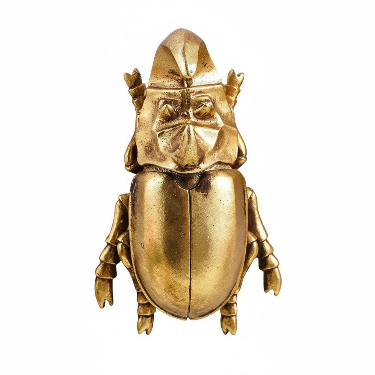 Unique Design Rhinoceros Beetle Wall Hanging Intricate Details Golden Beetle Wall Decor Easy to Hang for Living Room, Entryway, Office